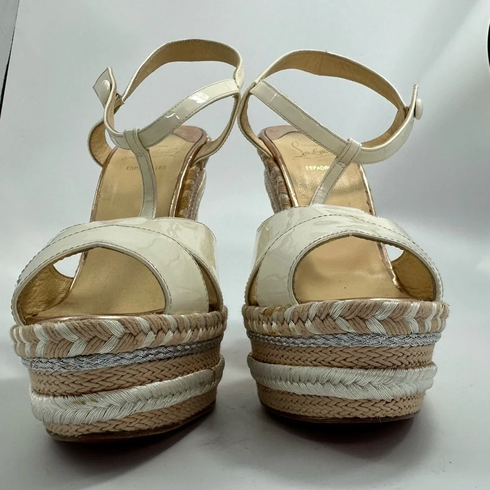 Christian Louboutin Marina Liege 140mm Espadrille Wedge sandals size 11